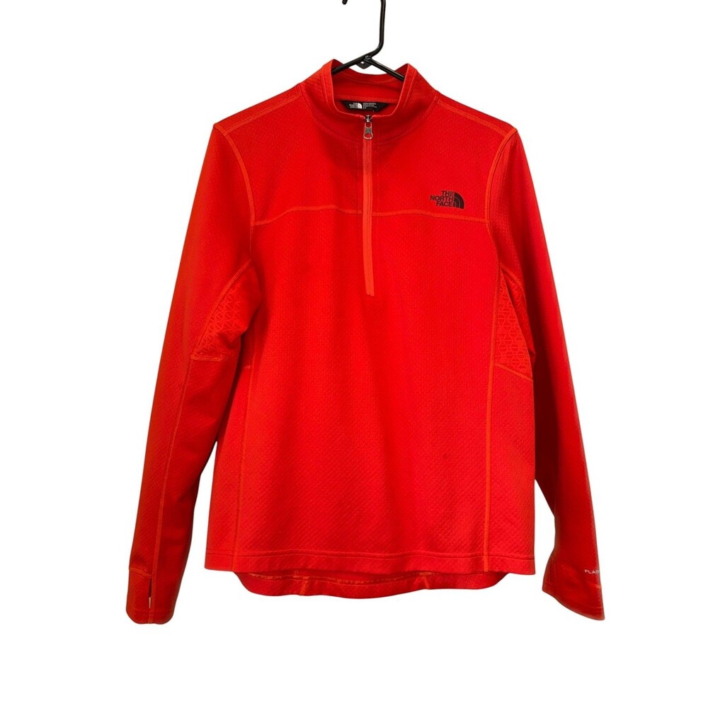 The North Face Sweater Men Small Red Long Sleeve 1/4 Zip Polyester